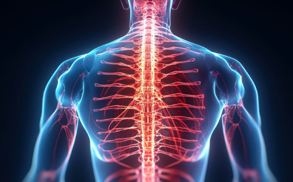 Human body back pain, Augmented reality discomfort of spine trau